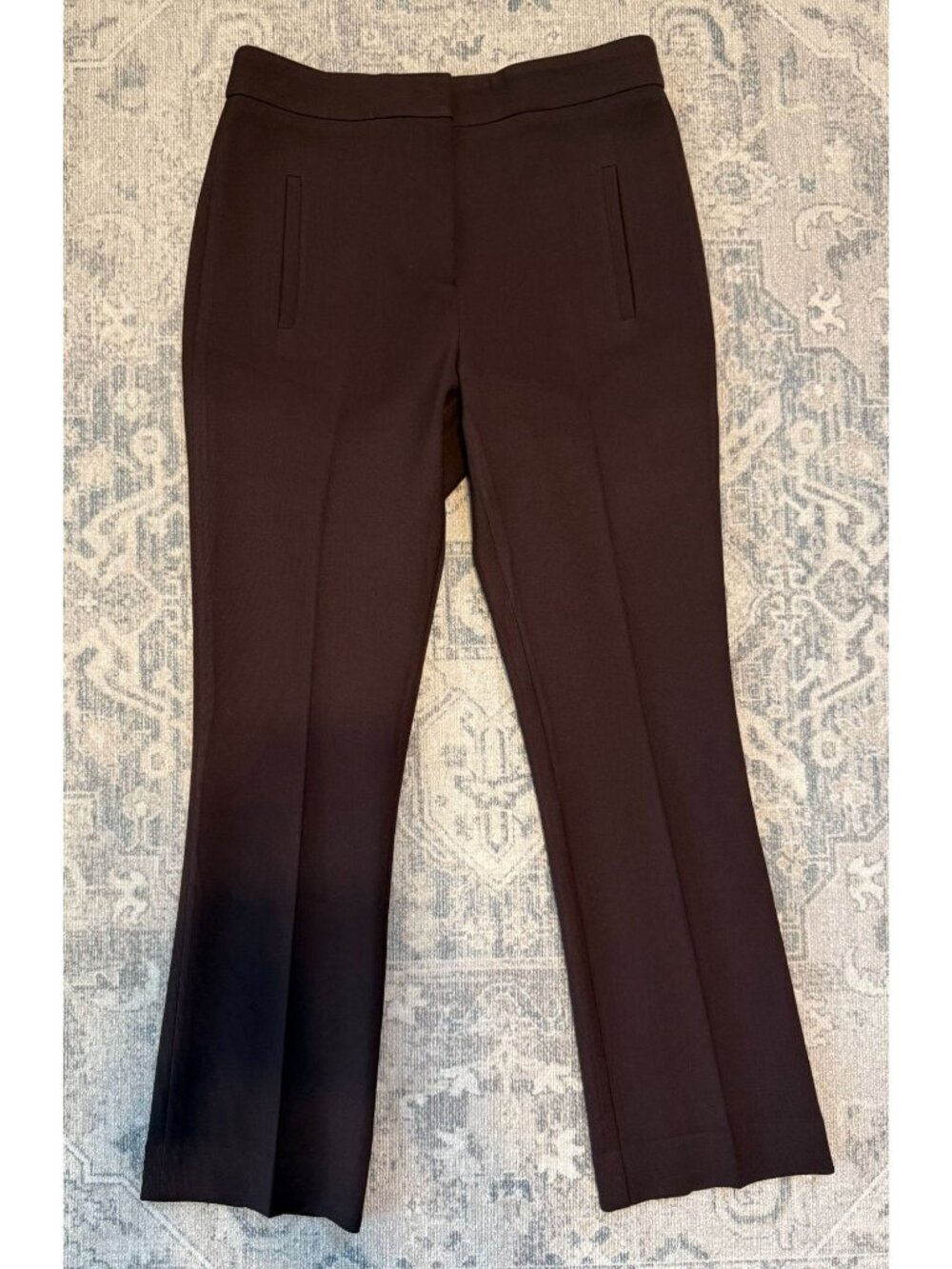 Veronica Beard Women's Arte Kick Flare Crop Pants Size 6 Dark Currant Preppy